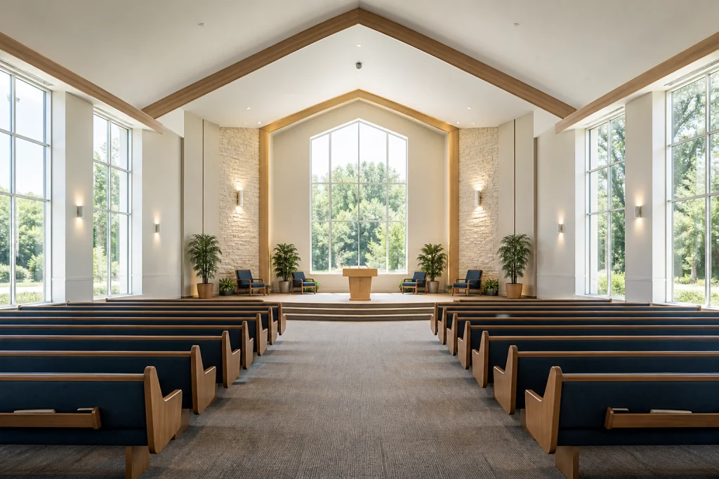 Illustration representing Belvedere Seventh-day Adventist Church — generated artwork, not a photograph